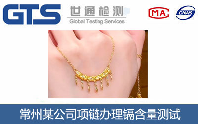 常州某公司项链办理镉含量测试
